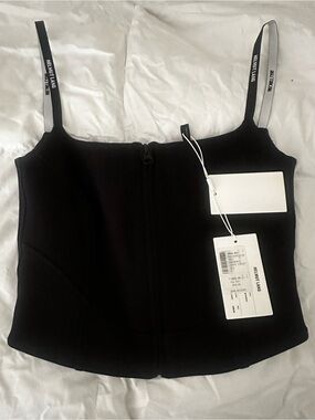 Helmut Lang Black Zip-Front Camisole